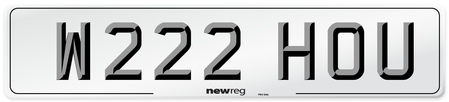 W222 HOU Number Plate from New Reg